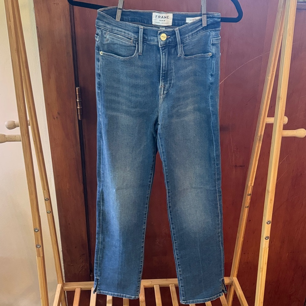 NWOT Frame Le High Straight Slit Hem Ankle Jeans